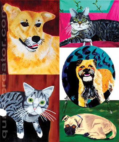 pet portraits paintings of cats and dogs