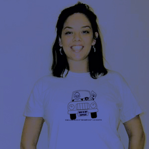 model wearing copilot shirt