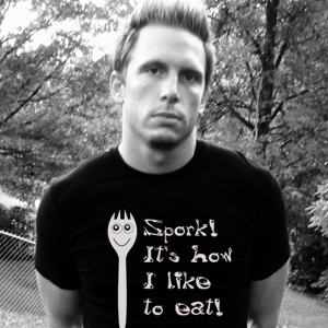 model wearing spork shirt
